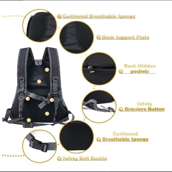 WOYYHO Dog Pet Carrier Backpack Mesh Breathable Head-Out-Pink-Large (3 in Stock) - Picture 13 of 16